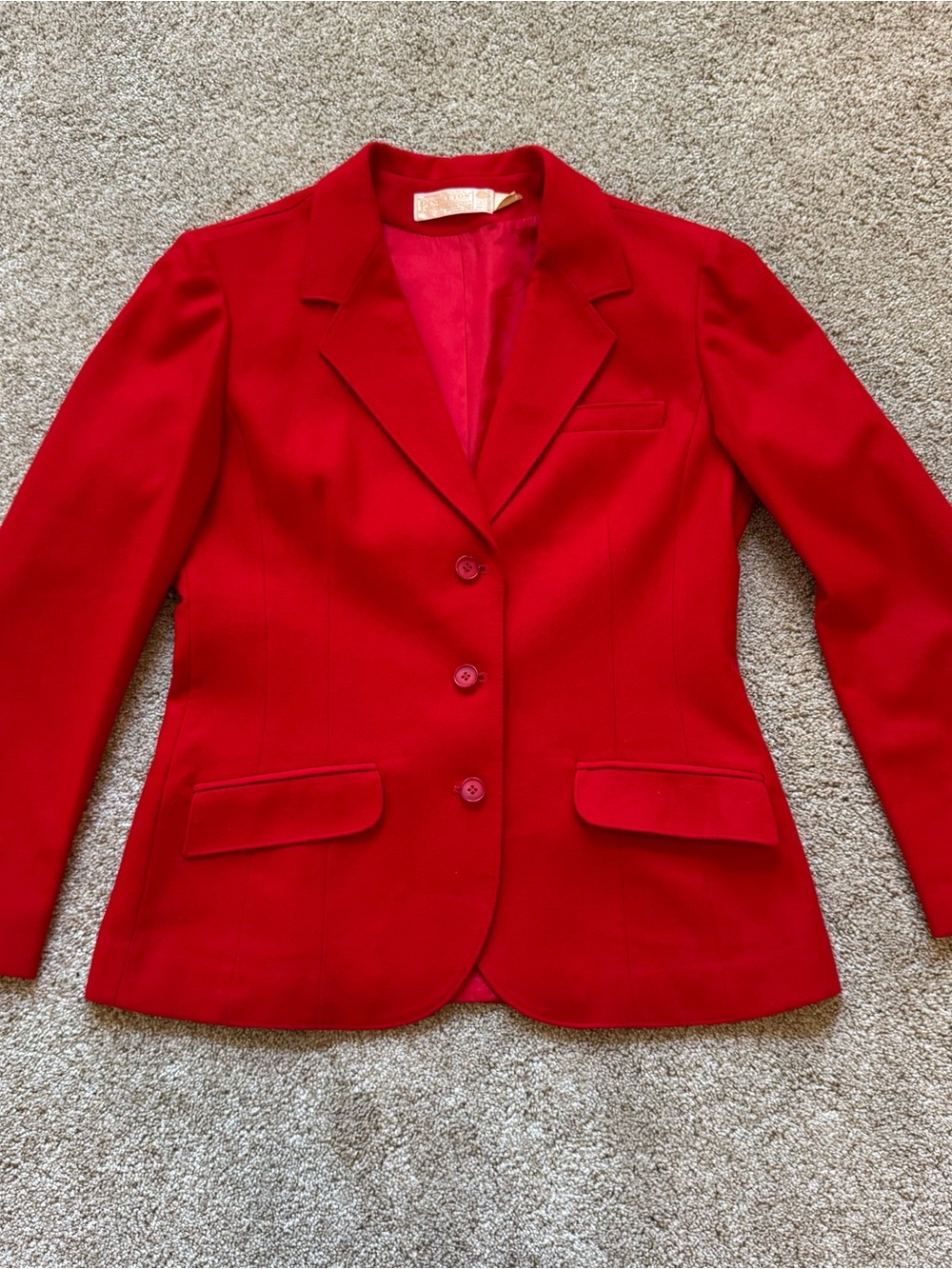Vintage Pendleton Wool Coat Womens Size 14 Red 100% Virgin Wool Made In USA